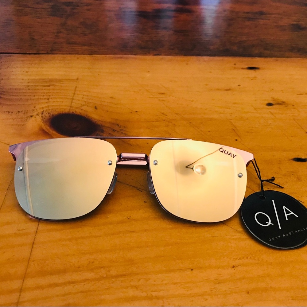 QUAY Australia Private Eye Sunglasses in Pink/Rose